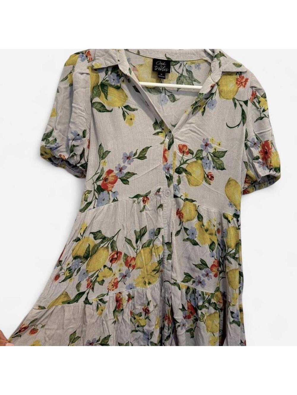 Oak & Trellis Lemon Print Mini Dress Size M